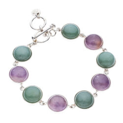 Mediterráneo Sterling Silver, Amethyst and Aventurine Bracelet