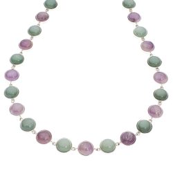 Mediterráneo Sterling Silver, Amethyst and Aventurine Necklace