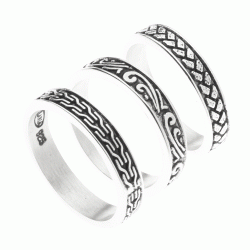 Men's Triple Band Sterling Silver Ring