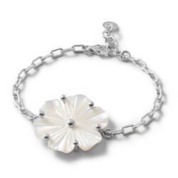 Micaela Sterling Silver and Mother-of-Pearl Flower Bracelet