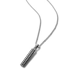 Mistral Men's Braided Sterling Silver Pendant Necklace
