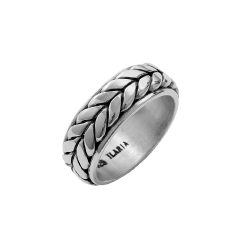 Mistral Men's Braided Sterling Silver Ring