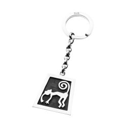 Monkey Sterling Silver Keychain