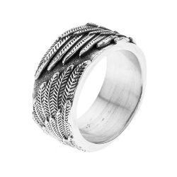 Naim Men's Sterling Silver Wings Ring