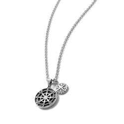 Nautico Men's Sterling Silver Compass Necklace