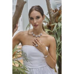 Nazaré Sterling Silver and Pearl Charm Bracelet – Medium