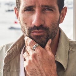 Neptuno Men’s Textured Sterling Silver Ring Andes Luxe