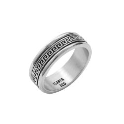 Olas Men's Textured Sterling Silver Ring
