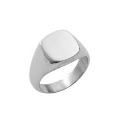 Olimpico Men's Smooth Sterling Silver Ring