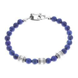 Omar Men's Sterling Silver and Sodalite Bracelet