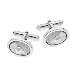 Oval Sterling Silver and Mother-of-Pearl Cufflinks