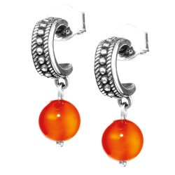 Palma Sterling Silver and Orange Agate Earrings