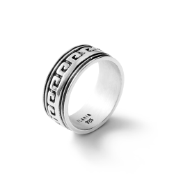 Paolo Men's Sterling Silver Chan Chan Ring