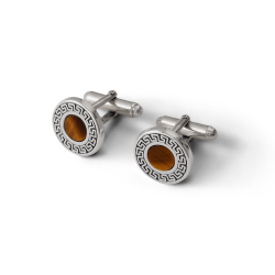 Paolo Sterling Silver and Tiger's Eye Cufflinks