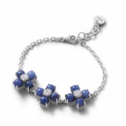 Paris Sterling Silver and Sodalite Flower Bracelet
