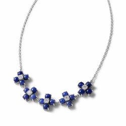 Paris Sterling Silver, Sodalite and Crystal Necklace