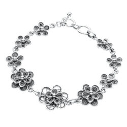 Parwa Flor Filigree Sterling Silver Bracelet