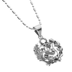 Patria Men's Sterling Silver Peru Coat of Arms Necklace