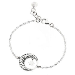 Paz Sterling Silver Moon and Star Bracelet