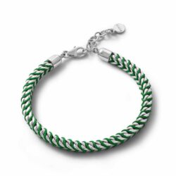 Pekin Green Cord and Sterling Silver Bracelet
