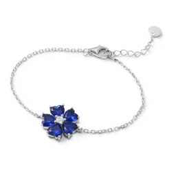 Pía Sterling Silver and Blue Crystal Bracelet