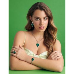 Picasso Sterling Silver and Malachite Heart Necklace