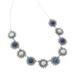 Pisac Sterling Silver, Sodalite and Mother-of-Pearl Necklace
