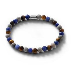 Poseidon Men's Sterling Silver and Gemstone Bracelet