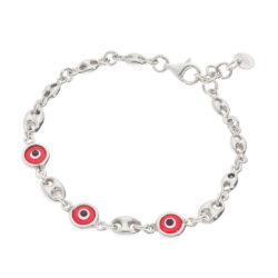 Protección Nazar Sterling Silver and Red Evil Eye Bracelet