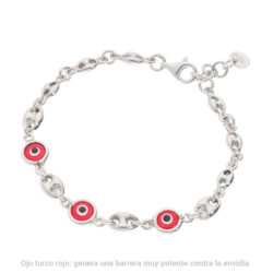 Protección Nazar Sterling Silver and Red Evil Eye Bracelet