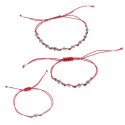 Protection Papá Men's Red Cord and Sterling Silver Hamsa Bracelet