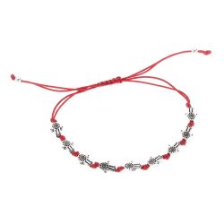 Protection Papá Men's Red Cord and Sterling Silver Hamsa Bracelet