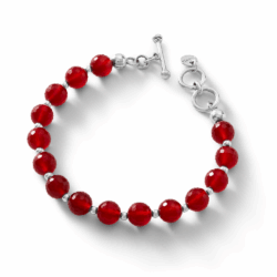 Puka Sterling Silver and Carnelian Bracelet
