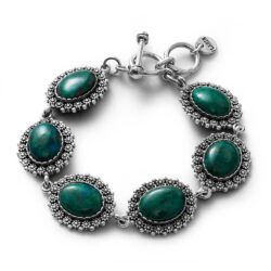 Qashwa Sterling Silver and Chrysocolla Bracelet