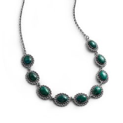 Qashwa Sterling Silver and Chrysocolla Necklace