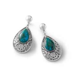 Qosqo Sterling Silver and Chrysocolla Earrings