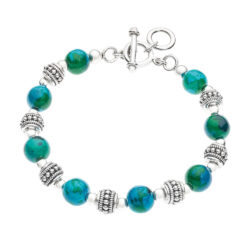 Qumir Sterling Silver and Chrysocolla Bracelet