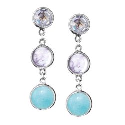 Recoleta Sterling Silver, Amethyst and Amazonite Earrings