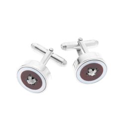 Red Button Sterling Silver and Mother-of-Pearl Cufflinks