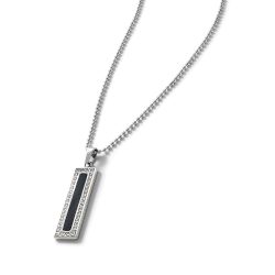 Regata Men's Sterling Silver and Obsidian Necklace