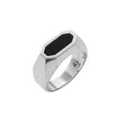 Regata Men's Sterling Silver and Obsidian Ring