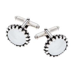 Roberto Sterling Silver and Mother-of-Pearl Cufflinks