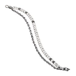 Rocco Men's Double-Row Sterling Silver Bracelet, Medium