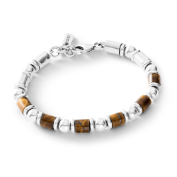 Ronaldinho Men's Sterling Silver and Tiger's Eye Bracelet