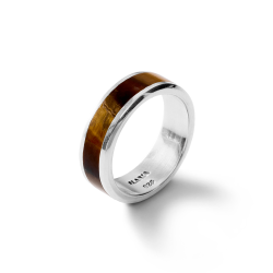 Ronaldinho Men's Sterling Silver and Tiger's Eye Ring