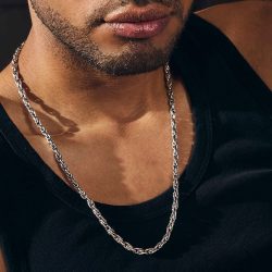 Ronaldo Men's Sterling Silver Link Necklace
