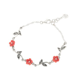 Rosas Sterling Silver and Spondylus Bracelet