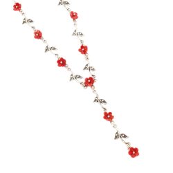 Rosas Sterling Silver and Spondylus Necklace