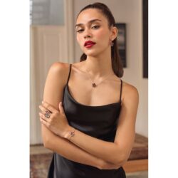 Rossella Sterling Silver and Garnet Crystal Bracelet
