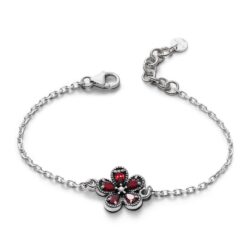 Rossella Sterling Silver and Garnet Crystal Bracelet